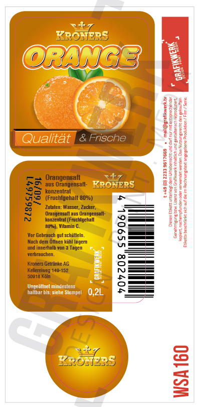 Kroners Orange 0,2L (WSA160)