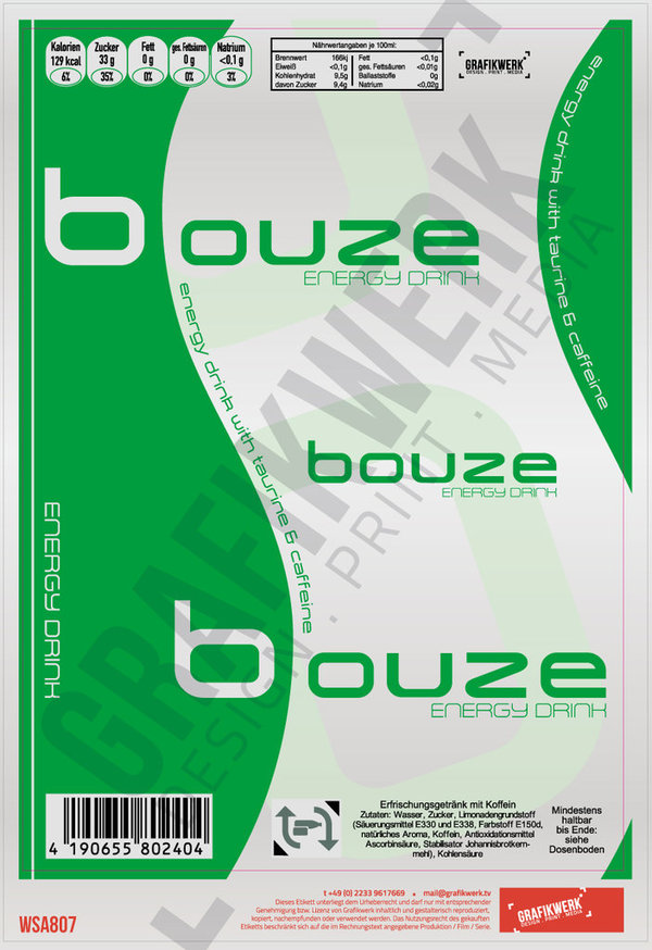 Bouze Energy Grün Dose (WSA807)