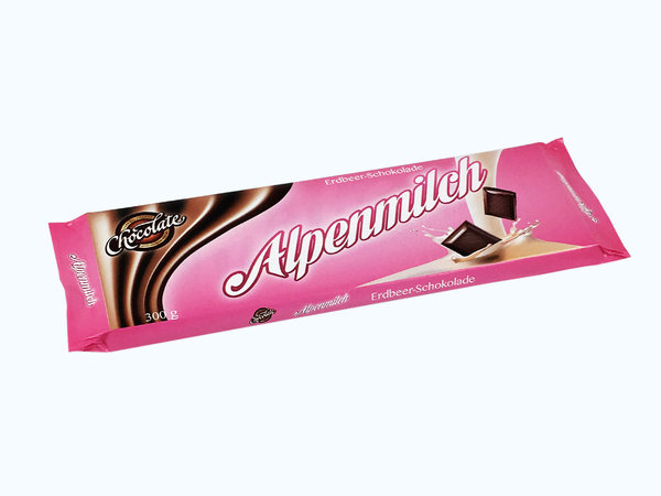 Alpenmilch Schokoladentafel Erdbeere 300g (WSA012)