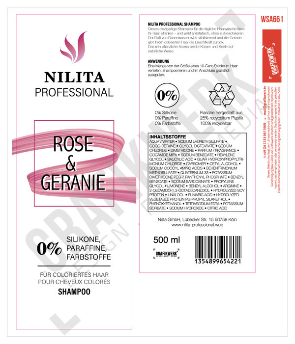 Nilita Shampoo - Rose & Geranie (WSA661)