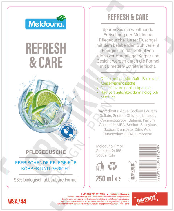 Meldouna Duschgel - Refresh & Care (WSA744)