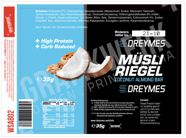 Dreymes Müsliriegel - Coconut Almond (WSA802)